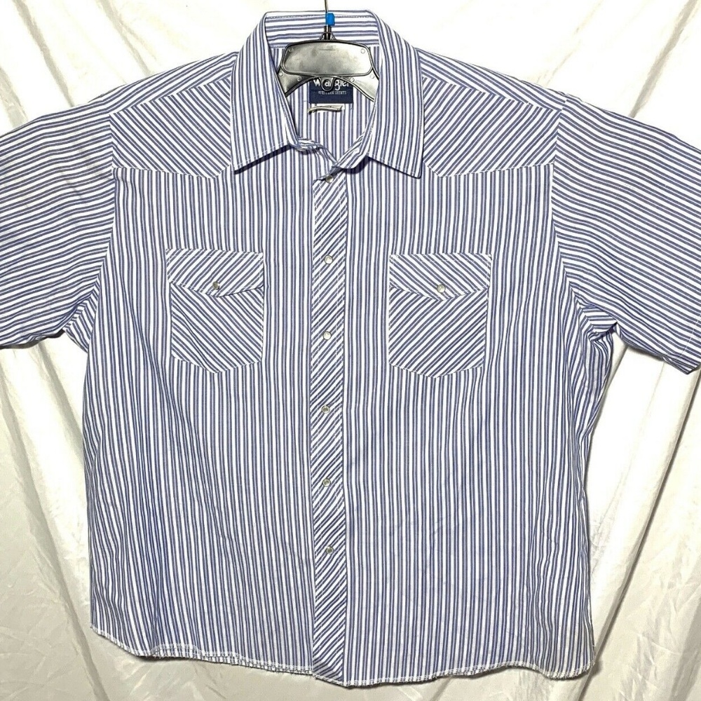 Wrangler Western Mens Pearl Snap Button Down Shirt